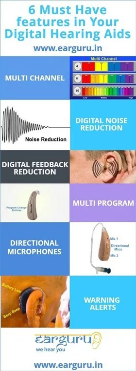 6 Must Have Features in your Digital Hearing Aids Infographic