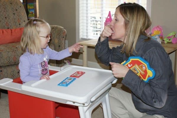 Speech Therapy session in progress for a Down Syndrome Baby blog image